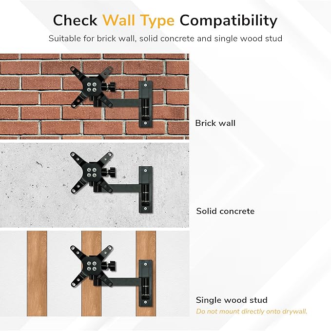 Mount-It! Full Motion Computer Monitor Wall Mount ??Adjustable Arm for Home Office, Gaming, Workstations ??Fits 19??2??Screens, VESA 75x75 & 100x100, Tilt Swivel Rotate, 33 lb, Single Stud Install