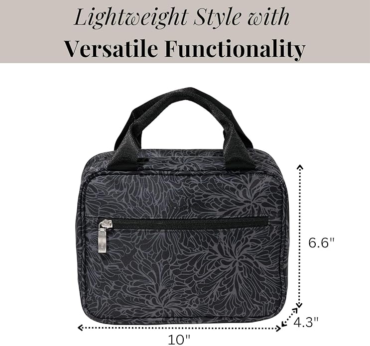 Baggallini Hanging Travel Toiletry Kit - Lightweight 6x10 Inch Makeup Bag