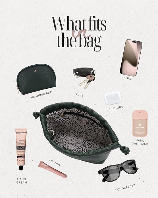 Mali+Lili Lola Beauty Bag Duo, Makeup Bag Travel Cosmetic Bag Set of 2, Vegan Leather Purse Crossbody Bags for Women and Girls, Cute Makeup Pouch, Travel Pouch, Crossbody Purses for Women | Duo
