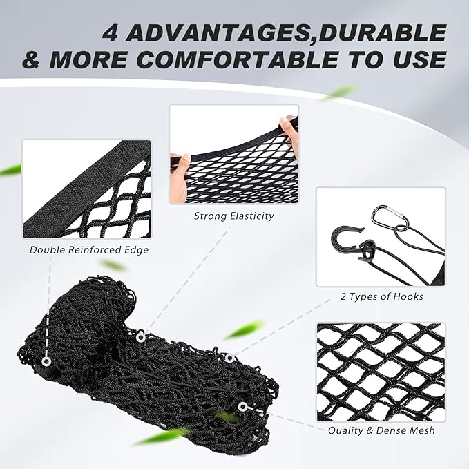 Karltys Truck Bed Cargo Net for Nissan Frontier 2022-2025 2026 Accessories, Envelope Style Pickup Truck Bed Cargo Net, Elastic Heavy Duty Nylon Mesh Storage Netting Organizer