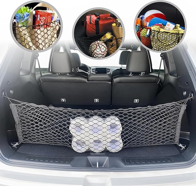 Envelope Style Automotive Elastic Trunk Mesh Cargo Net for Honda Passport 2019-2025 - Premium Trunk - Luggage Net for SUV