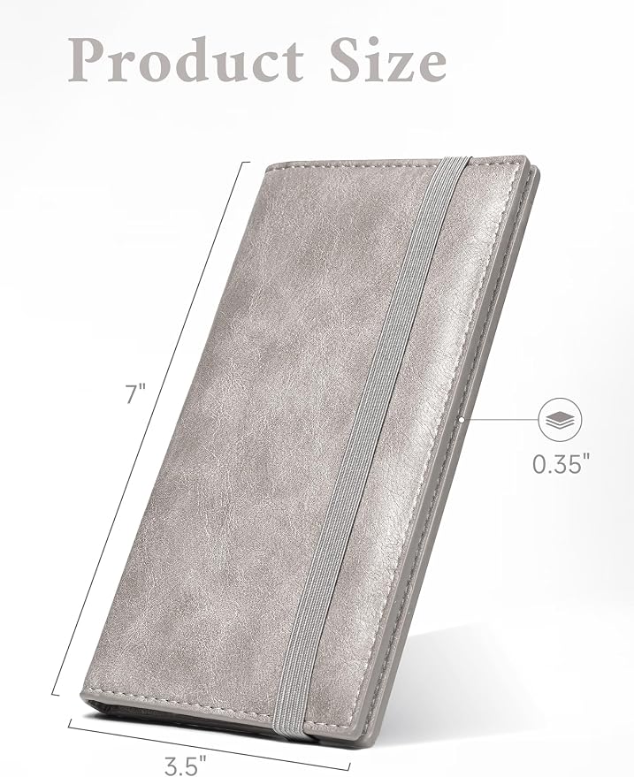Zreal Checkbook Cover for Men & Women, Premium Vegan Leather Checkbook Holder for Top & Side Tear Duplicate Checks with RFID Blocking (Distressed Grey)