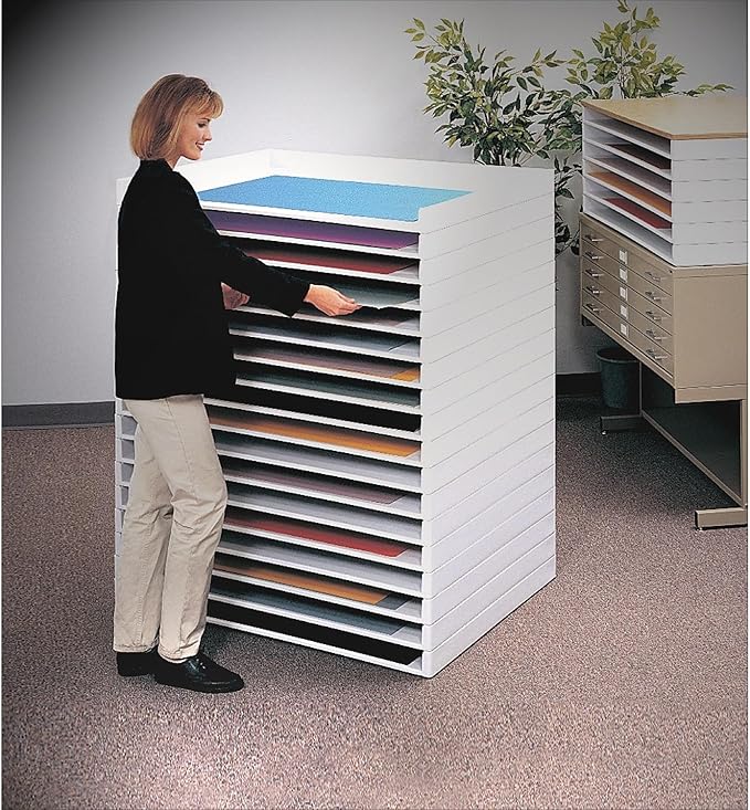 Safco Products 4897 Giant Stack Tray for 24" x 36" Documents, (Qty. 2), White
