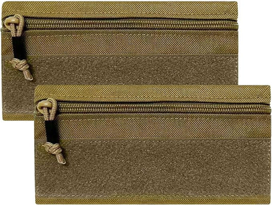 Tactical Admin Zipper Pouch with Hook and Loop, Carry On Bag Insert EDC Organizer Utility Storage Pocket Wallet for Snack Backpack Accessories Chest Ring