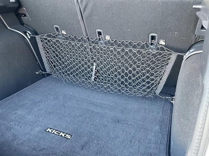 Trunk Organizer Cargo Net for Nissan Kicks 2017–2024 – Envelope Style Cargo Net for SUV – Premium Mesh Elastic Car Trunk Organizer Vehicle Carrier Storage – Compatible with Kicks
