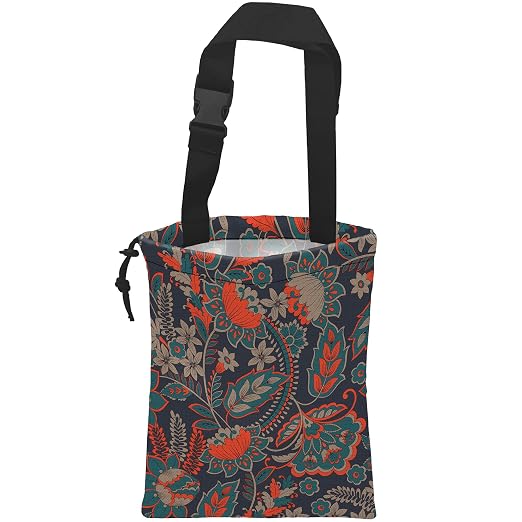 Car Trash Bag Hanging Luxury Paisley Flowers Car Trash Can Waterproof Garbage Bag Hanging for Car Back Seat