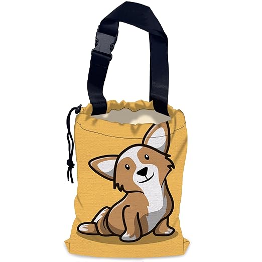 Cute Dog Car Trash Bag,Hanging Drawstring Car Garbage Bag,Waterproof Canvas Car Back Seat Organizer with Adjustable Buckle,for Vehicles,SUVs,Camping,Road Trips