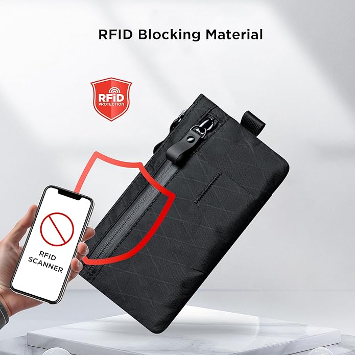 ALPAKA Zip Clutch, Zipper Wallet and EDC Carrier - RFID Blocking Material Passport Wallet- 3 External Slots for EDC Gear