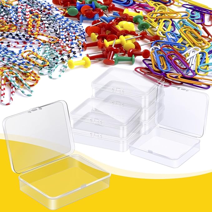 18 Pcs Plastic Crayon Box Holds 24 Crayon With Hinged Lid, Clear Crayon Organizer Crayon Holder Case Crayon Storage Containers for Art Crafts School Classroom Supplies (18)