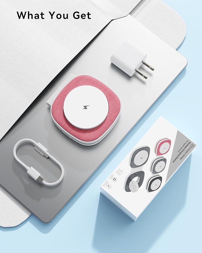 Charging Station for Apple Multiple Devicesï¼? in 1 Foldable Wireless Charger for Magnetic Wireless Charger Station Travel Charging Pad for Apple iPhone 17 16 15 14 13 12 Series& Apple Watch& Airpods
