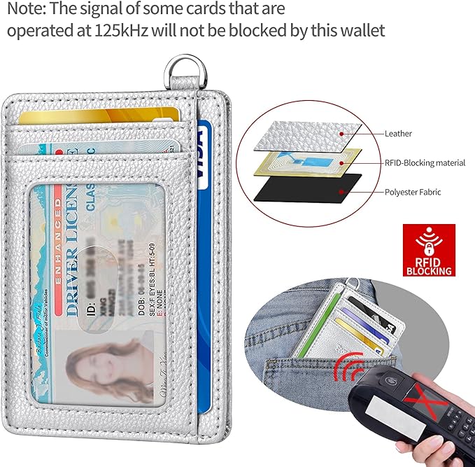 EcoVision Slim Minimalist Front Pocket Wallet, RFID Blocking Credit Card Holder Wallet with Detachable D-Shackle for Men Women