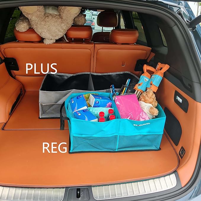 HiMagics Collapsible Waterproof Car Trunk Organizer, Soft PVC Storage Bin with Rugged PVC-Coated Fabric for SUV & Truck (Aqua Blue, REG)