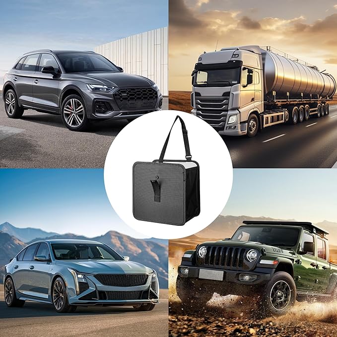 Car Trash Can, Foldable Car Trash Bag Hanging, 7L Large Capacity Waterproof Car Garbage Bag for Car Interior Keeping Tidy, Multifunctional Car Storage Bag, Car Interior Accessories (Large)