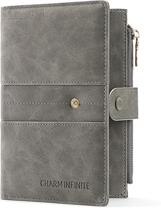 RFID Blocking Leather Passport Wallet Cover Case with Pen and Card Slots Travel Wallet for Women/Men Travel Must Haves Accessories
