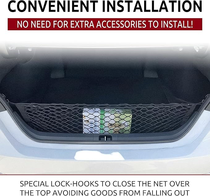 Envelope Style Automotive Elastic Trunk Mesh Cargo Net for Toyota Avalon 2018-2022 - Premium Trunk Organizers and Storage - Luggage Net for Sedan - Best Car Organizer for Toyota Avalon