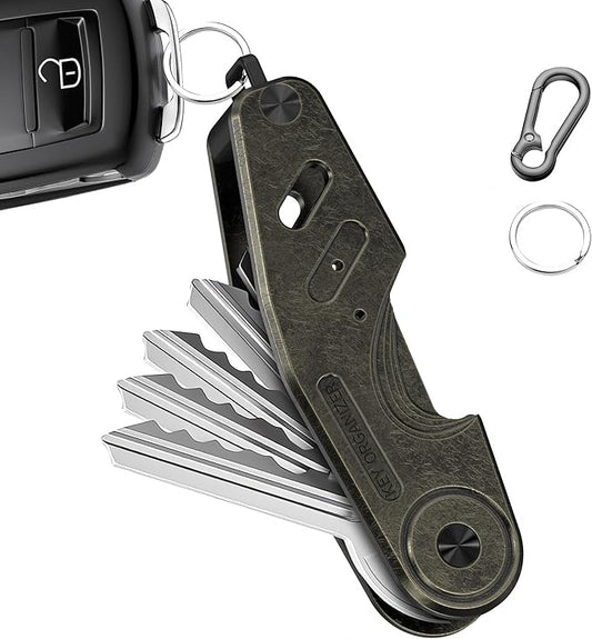 Key Organizer Compact Key Holder, Minimalist Clutter-Free EDC Smart Keychains, Metal Car Key Chain Secures 2-6 keys