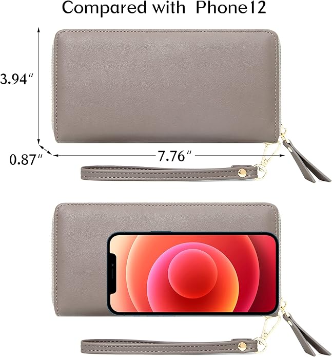 GEEAD Custom Design Wristlet Wallets for Women PU Leather RFID Blocking Wallet