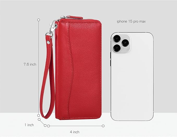 Oak Leathers Leather Wallet/Clutch/Purse for Women - RFID Womens Wallet Clutch with 8 Credit Card Holder, Coin Pocket, Gift for Women’s