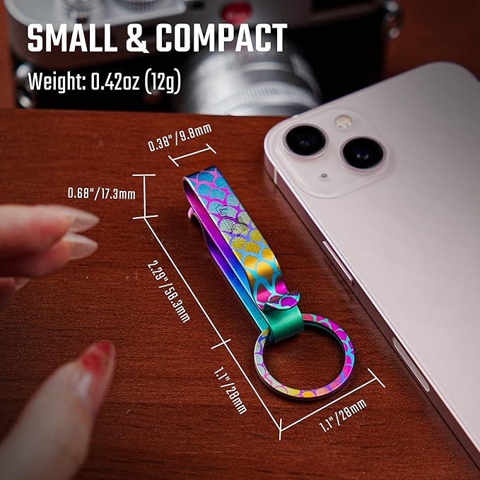 KeyUnity KM00 Titanium Belt Loop Keychain Clip Double Side Quick Release Key Holder with Detachable Key Ring
