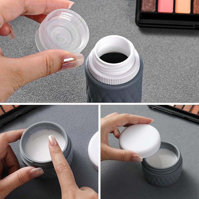 kuangre 8 Pack Travel Bottles for Toiletries - 3 OZ / 90 ML, | Leak Proof Silicone Containers with Clear Bag, Travel Size Toiletries for Lotions, Creams, Foundation, Shampoo, body wash and More |