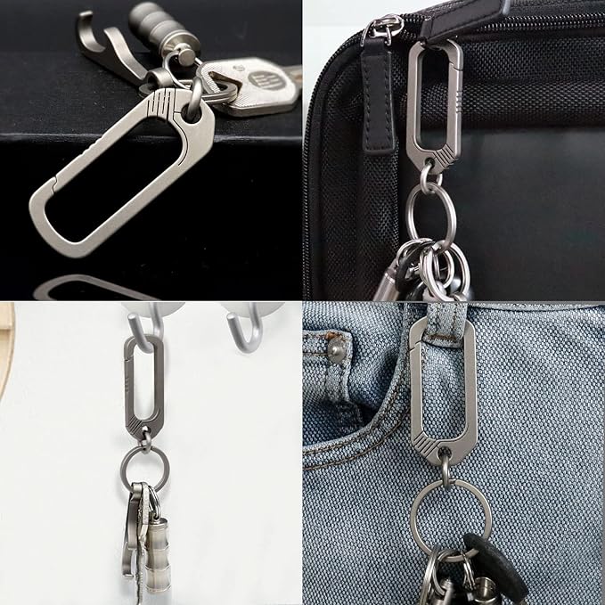 Titanium Key Holder Heavy Duty Quick Release Keychain Clip with Key Ring for Men and Women