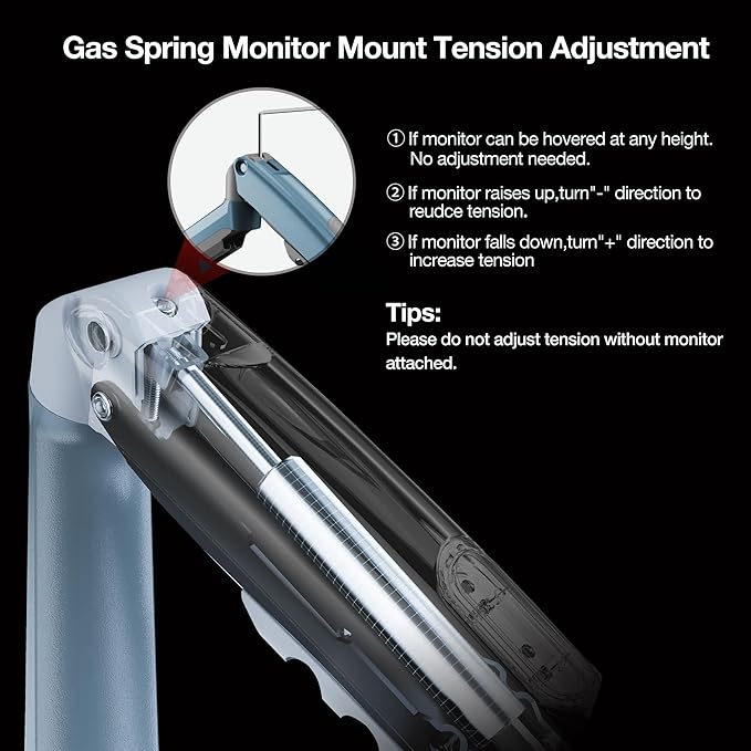 Monitor Mount,Fits 17-30" or Bigger Computer Monitors(Within 19.8lbs), Adjustable Stand with Tilt Rotation Swivel Function, Desk Mount F80 Series (Lake Blue)