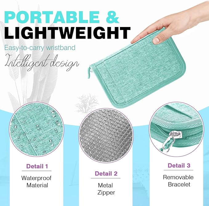 Single Passport Holder for Travel, RFID Travel Document Organizer for Women Waterproof Passport Wallet Men Portable Case for Cards, Boarding Pass, ID, Money, Tickets with Zipper