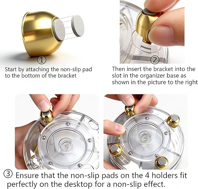 360° Rotating Pencil Holder for Desk, Makeup Brush Holder with 6 Slots, Desk Organizer for Writing Utensil, Office and School Supplies (Transparent)