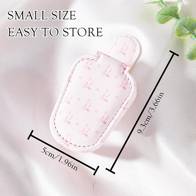 HemerVows Sunglass Holder for Car, Sweet Pink Bow Hearts Print Magnetic Leather Visor Sunglasses Holder Clip, Universal Sun Visor Accessory Eyeglass Clip for SUV Pickup Truck
