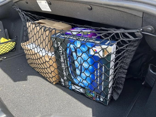 Rear Trunk Organizer Cargo Net for BMW Z4 2019-2026 – Envelope Style Cargo Net for Convertible – Premium Mesh Elastic Car Trunk Organizer Vehicle Carrier Storage–Compatible with BMW Z4