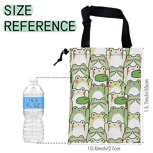 Cute Frog Car Garbage Bag,Waterproof Small Car Trash Bag Hanging Back of Seat,Drawstring Hanging Car Trash Bag with Adjustable Buckle for Car Accessories