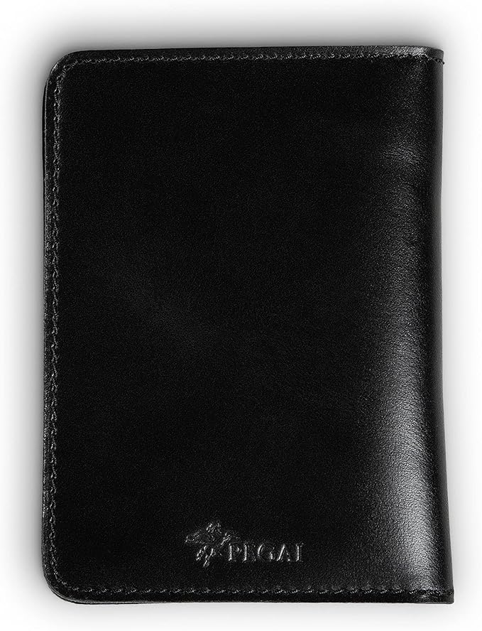 PEGAI Personalized Leather, Passport Holder For Travel | Handmade Passport Wallet Cover Case | Travel Document Holder, Passport Cover for Men, Women, and Family | Pike (Dexios Black)