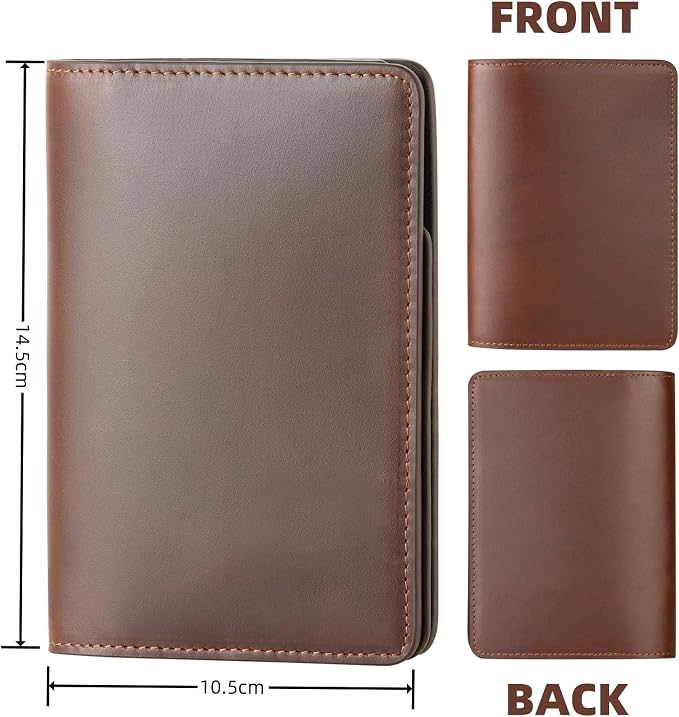 Luxury RFID Blocking Genuine Leather Passport Holder Passport Wallet for Travel Dark Brown