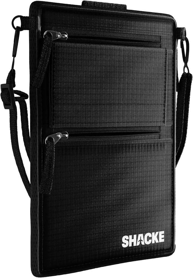 Shacke Hidden Travel 2 in 1 Belt Wallet Black Neck/Belt Hybrid Wallet w/RFID Blocker - Neck Pouch Passport Holder