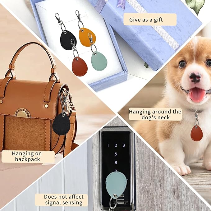 8 Pcs of Pu Leather Keychain Key Holder,Leather Key Fob,Fob Holder,4 Color Options,Small and Light,Easy To Carry,Widely Used in Key Id Key Card Id Card