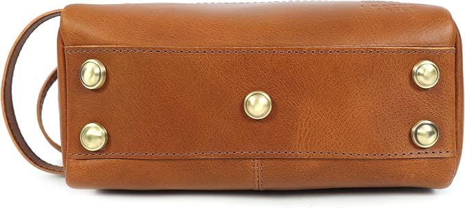 Toiletry Bag for Men – Premium Leather Dopp Kit | Durable Travel Shaving Bag | Stylish Cinnamon Brown Organizer | Compact, Waterproof & Gift-Ready
