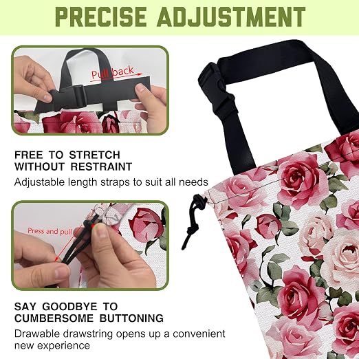 Car Trash Bag Watercolor Pink Roses Hanging Drawstring Car Organizer and Storage Bag with Adjustable Buckle Canvas Garbage Bin for Back Seat or Hanging Headrest Car Decor Road Trip Essentials