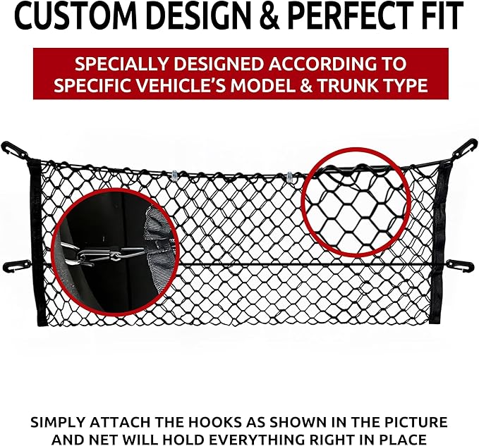 Envelope Style Trunk Mesh Cargo Net for Buick Envision 2016-2025 - Car Accessories - Premium Trunk Organizers and Storage - Cargo Net for Crossover - Vehicle Carrier Organizer for Buick Envision