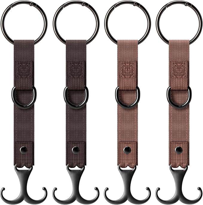 IronSeals 4 Pack Headrest Hooks for Car Seat, Heavy Duty Metal Utility Seat Hooks for Car Seat Organizer, Car Clips for Hanging Bag, Purse