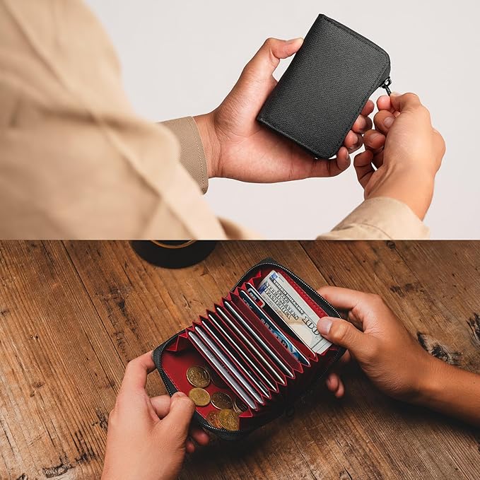 TACTICAL_GEEK PC1 EDC Durable 11-Slot Nylon Card Holder for Credit Cards, Lightweight Zippered Minimalist Wallet for Men and Women, Ideal for Work Travel, with Coin Pouch, Ultra-light and Waterproof,