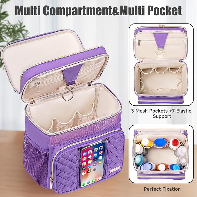 Tealari Large Toiletry Bag for Women Men,Bathroom Bag,Water Resistant Shower Bag,Makeup Bag,Portable Shower Caddy for College Dorm,Hanging Travel Toiletry Bag with Transparent Waterproof Phone Pocket