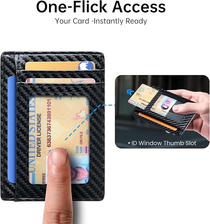 Chelmon Slim Wallet for Men, Minimalist Front Pocket RFID Blocking Credit Card Holder
