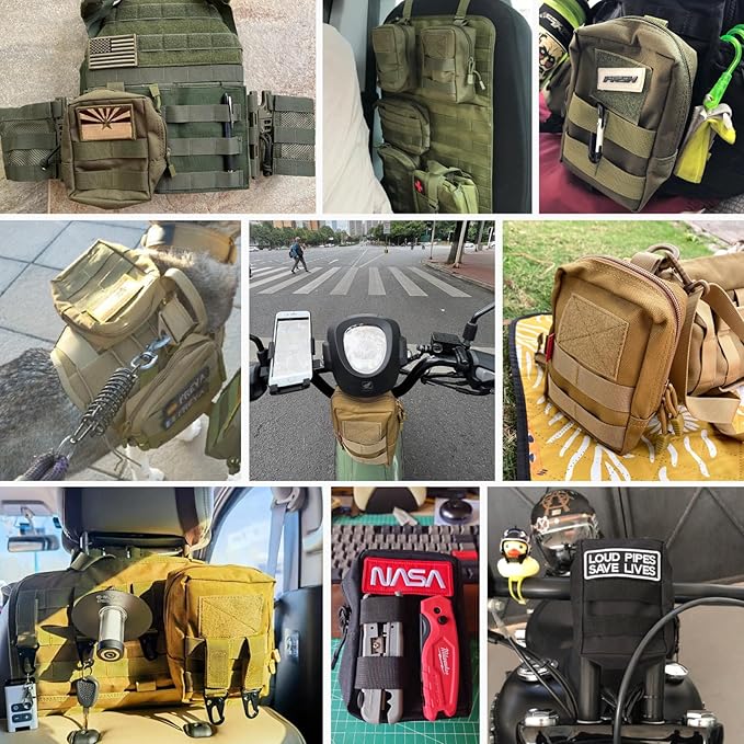 TRIWONDER Tactical Cigarette Pouch Molle Small Military Bag Battery Cigarette Case EDC Utility Card Holder Lighter Slot Mini Cigar Waist Pack