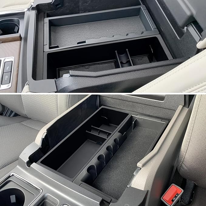 JOJOMARK Compatible with F150 2021 2022 2023 2024 2025, F150 Lightning 2022-2025 Accessories Center Console Tray Organizer Armrest Box Secondary Storage