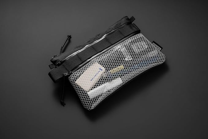 TACTICAL_GEEK EDC Modular Carry Pouch, Waterproof Nylon Organization, Multifunctional Utility Carry Pouch, Semi-Transparent Mesh Pouch for Storing Tools, Daily Necessities