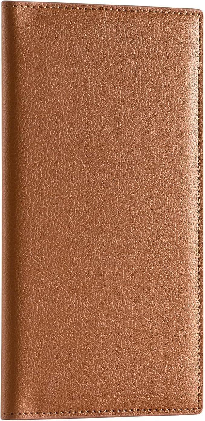 CoBak Premium Leather Checkbook Cover - RFID Blocking, Classic Design, Slim & Durable - Perfect for Personal & Business Checks