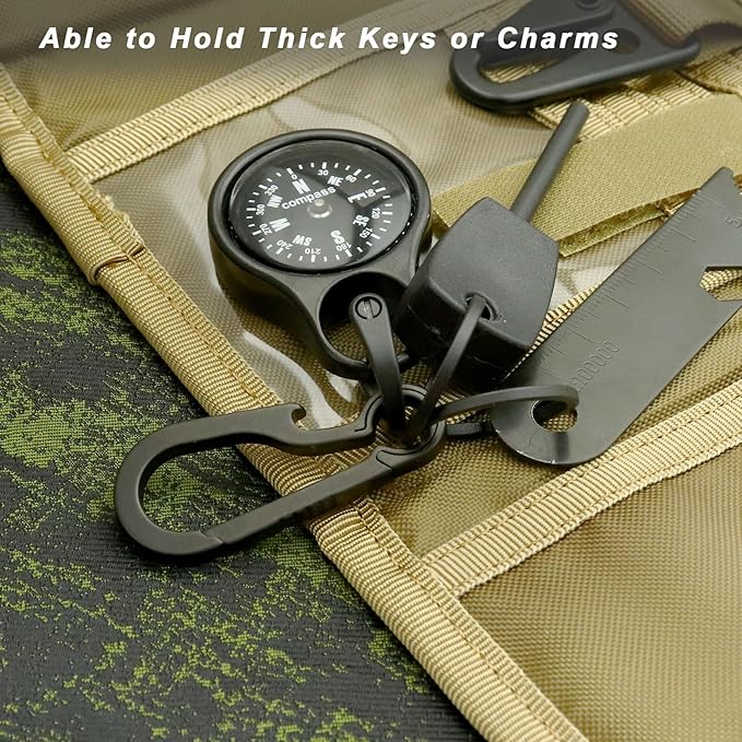 PJYTAC Titanium Keychain Rings Heavy Duty Side Push Key Rings for Car Keys Easy Quick Release EDC Split Keyrings