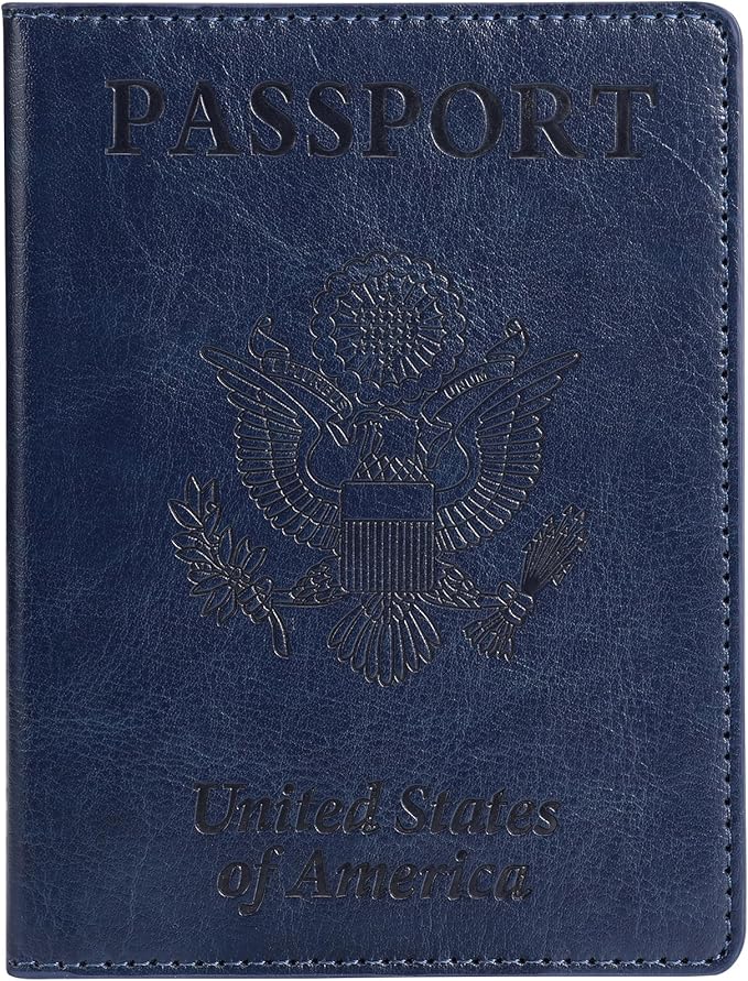 TIGARI Passport Holder for Travel Women Men, Valentines Day Gifts PU Leather Wallet Cover Case Sleeve, Waterproof Protected Document Organizer, Vacation Plane Cruise Travel Essentials