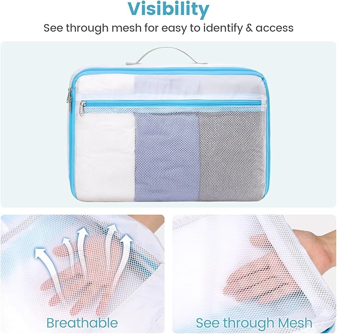 Cambond Mesh Packing Cubes for Travel Women - Lightweight Travel Bags Luggage Packing Organizer Travel Cubes for Suitcase with Handle