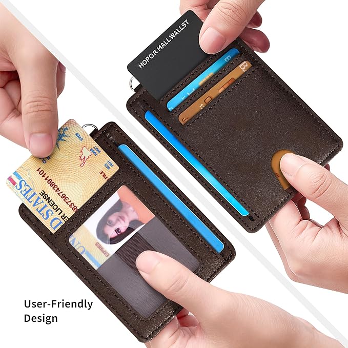 Mayski Slim Wallet, Credit Card Holder for Women, Minimalist Front Pocket RFID Blocking Card Cases, Small Wallet Women Men(CH Coffee)